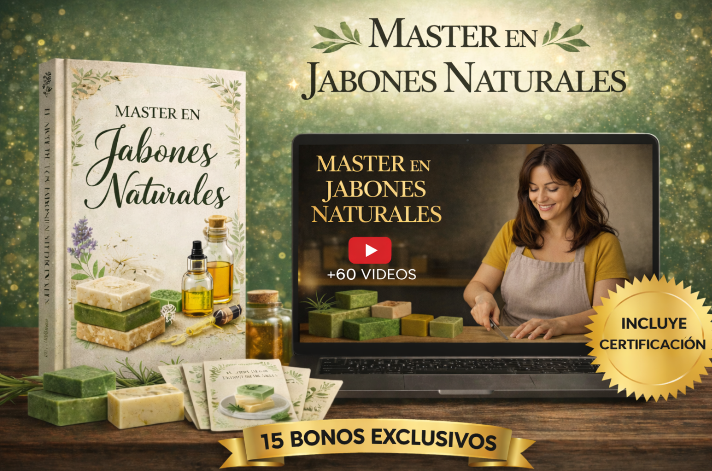 Máster en Jabones Naturales + 15 Bonos + Certificado